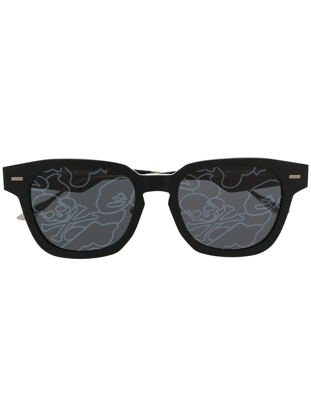 Shop A Bathing Ape Lens-decal Square Sunglasses In Black