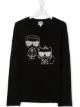 الصورة 1 من Karl Lagerfeld Kids توب بأكمام طويلة وطبعة جرافيك