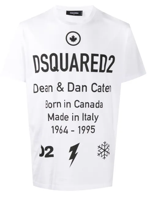 DSQUARED2 langærmet T-shirt med broderet slogan