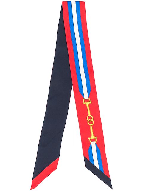 Gucci Interlocking G Horsebit print skinny scarf