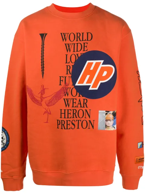 Heron preston hoodie orange Clearance