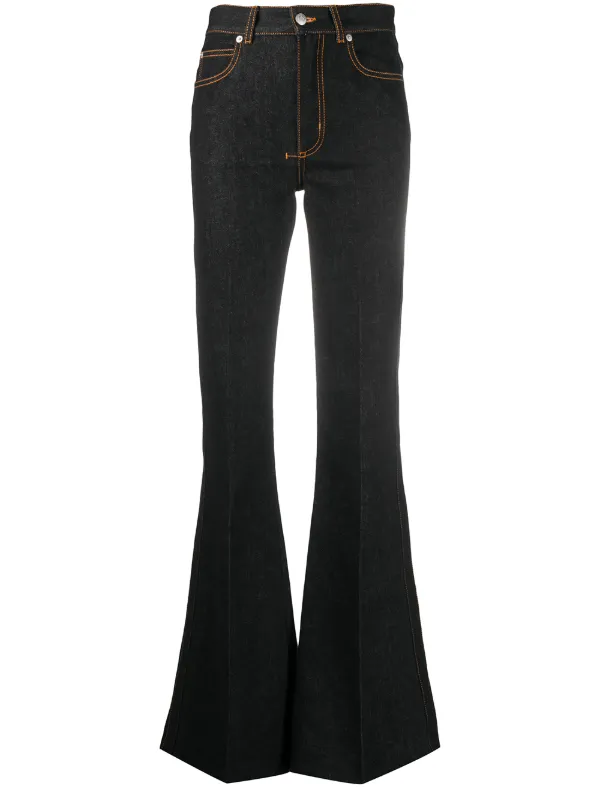 black flare jeans high waisted