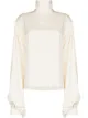 Image 1 of Victoria Beckham balloon sleeves high-neck blouse