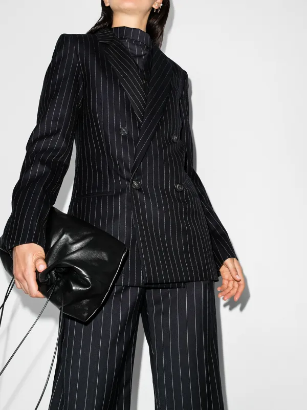 pinstripe double breasted blazer