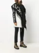 Moncler asymmetric fringed edge knitted poncho jacket
