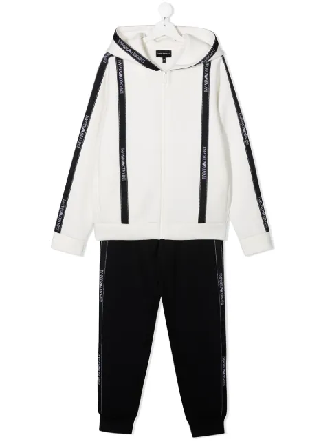 Emporio Armani Kids بدلة رياضية بشرائط بشعار الماركة