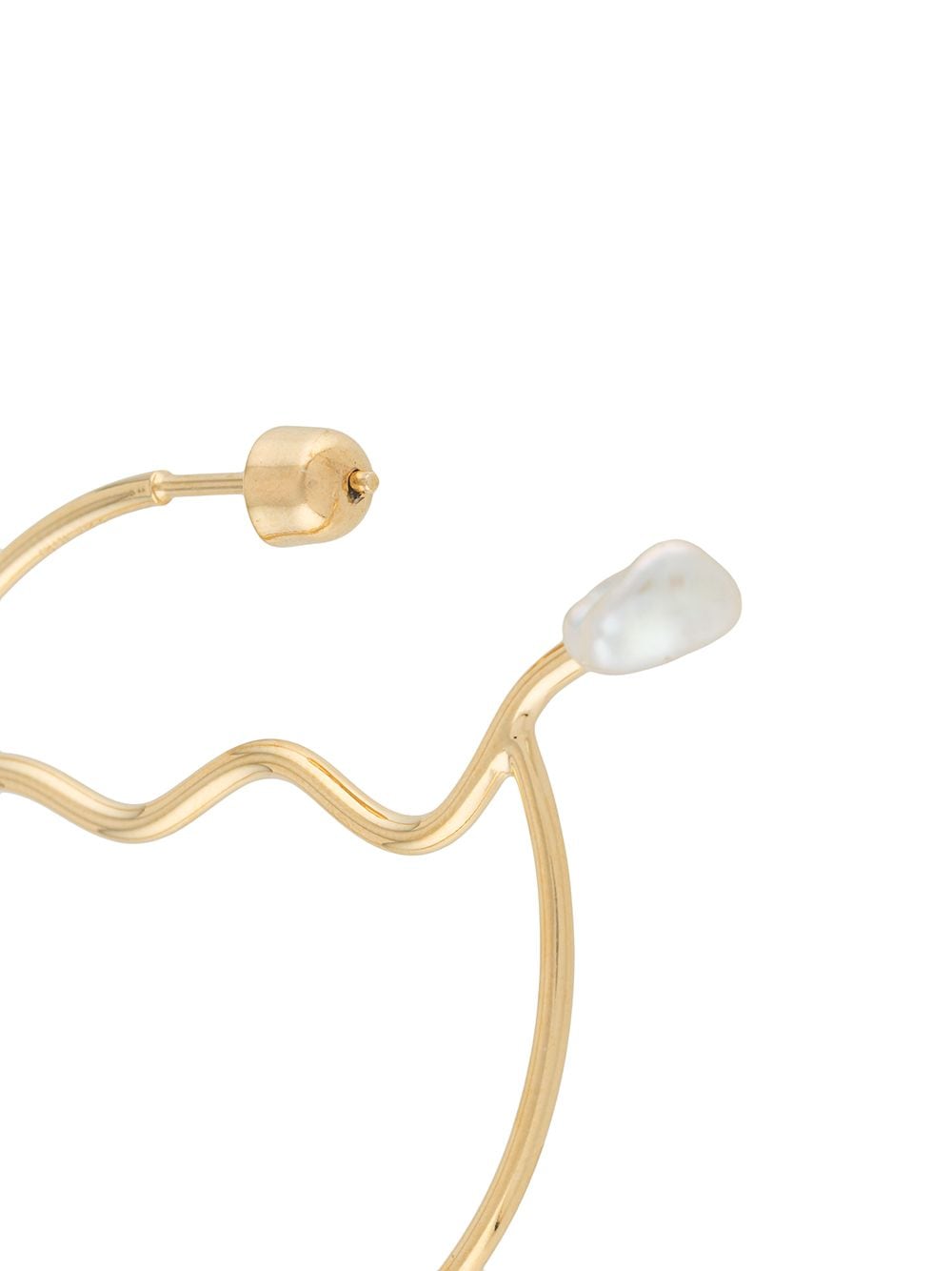 Shop Maria Black Sculpted Hoop Earring In Gold