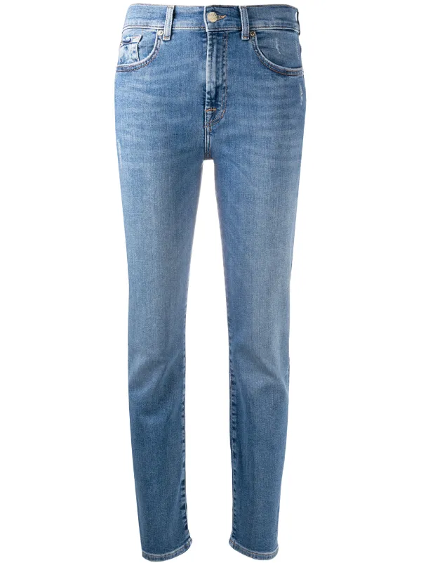 mid rise tapered jeans