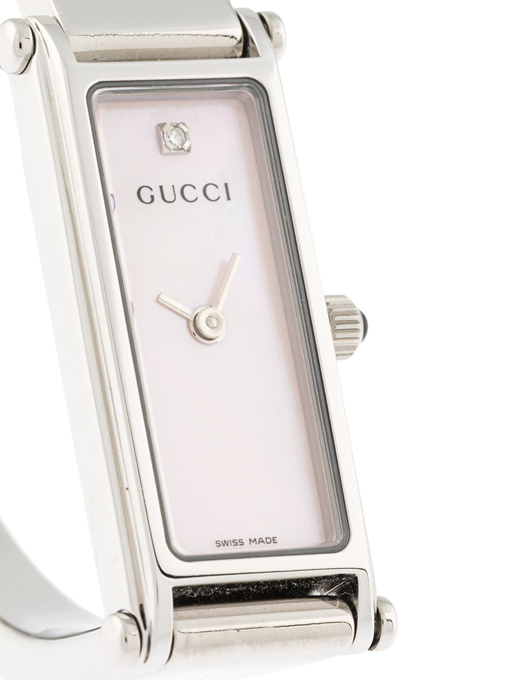 Pre-owned Gucci 2000s Harness Quartz 15mm In Silver