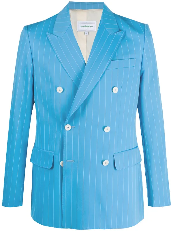 pinstripe double breasted blazer