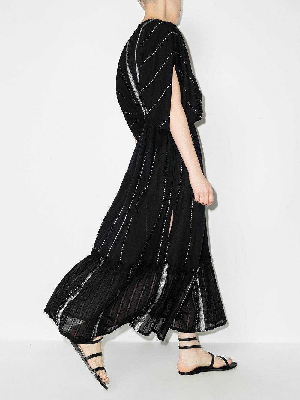 фото Lemlem ярусное платье миди tikuri с v-образным вырезом