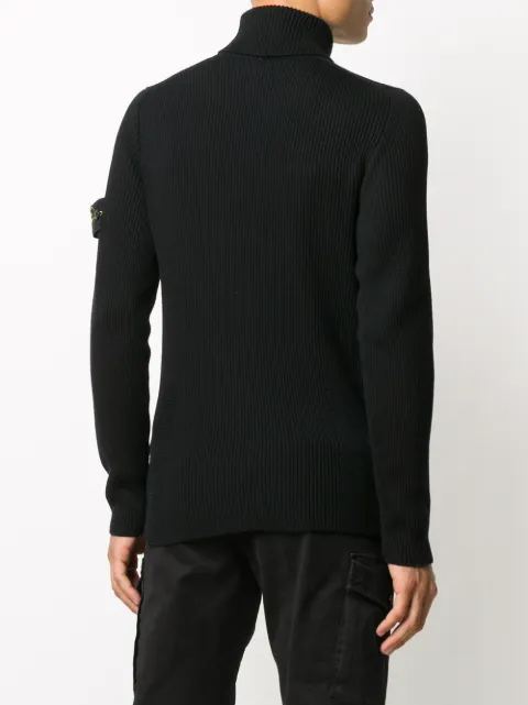 stone island ribbed roll neck jumper
