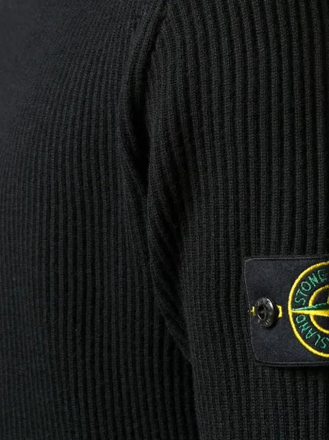 stone island ribbed roll neck jumper