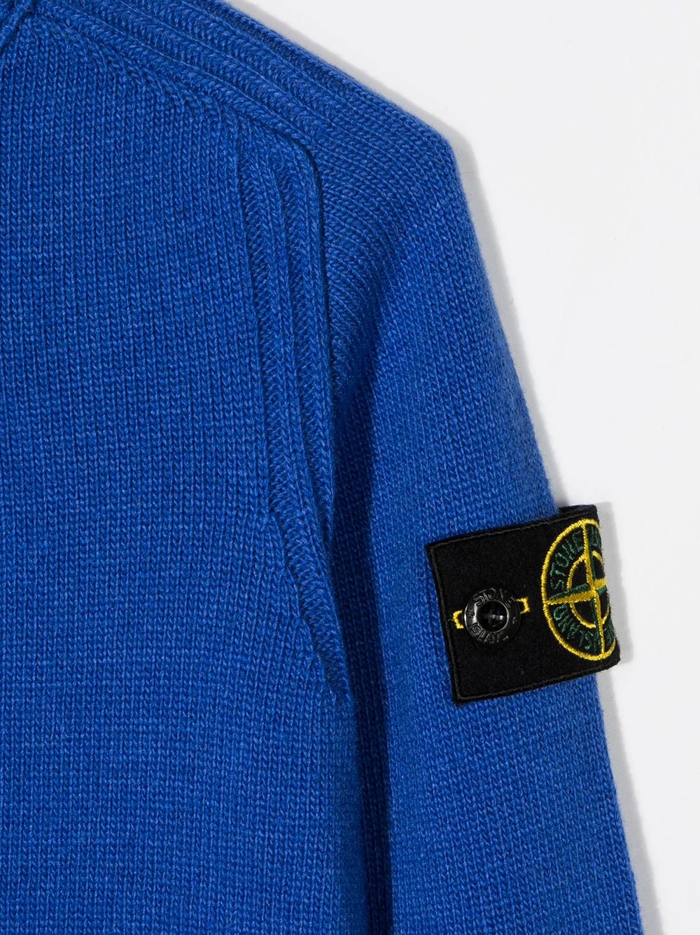 Shop Stone Island Junior Logo Patch Jumper In Blue