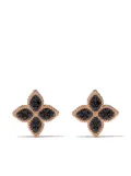 Roberto Coin 18kt rose gold Princess Flower black diamond earrings - Pink