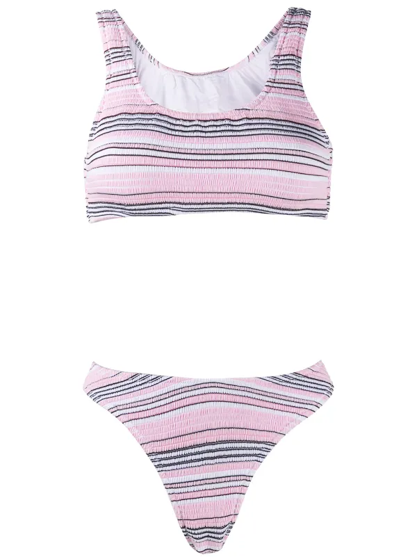 pink striped bikini