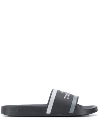 black tommy hilfiger sliders