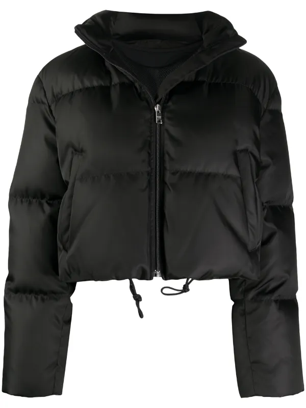 cropped padded jacket with hood