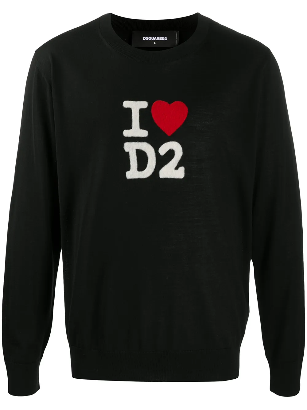 

Dsquared2 logo intarsia knitted jumper - Black