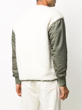 shearling panel bomber jacket展示图