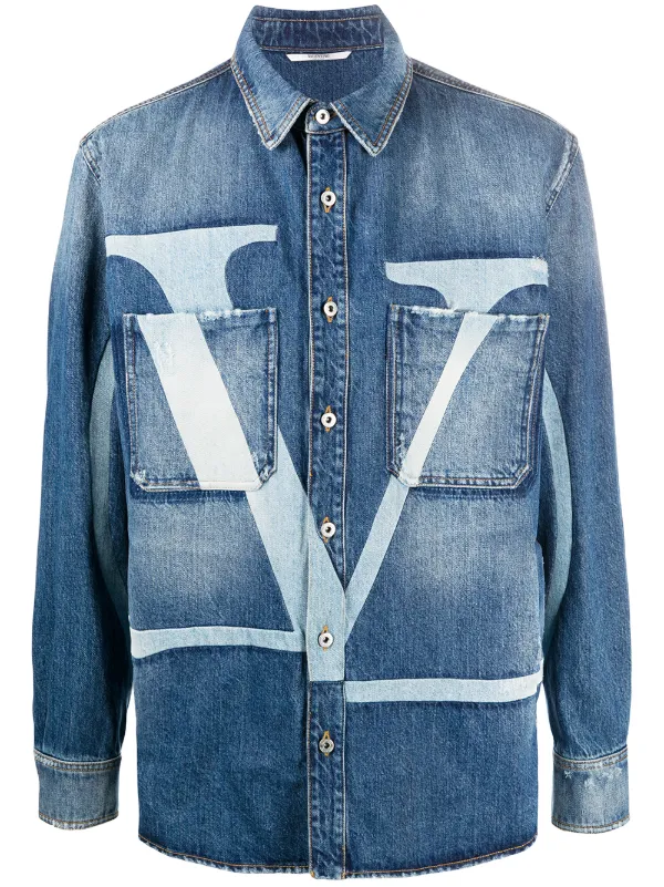 valentino v logo denim jacket