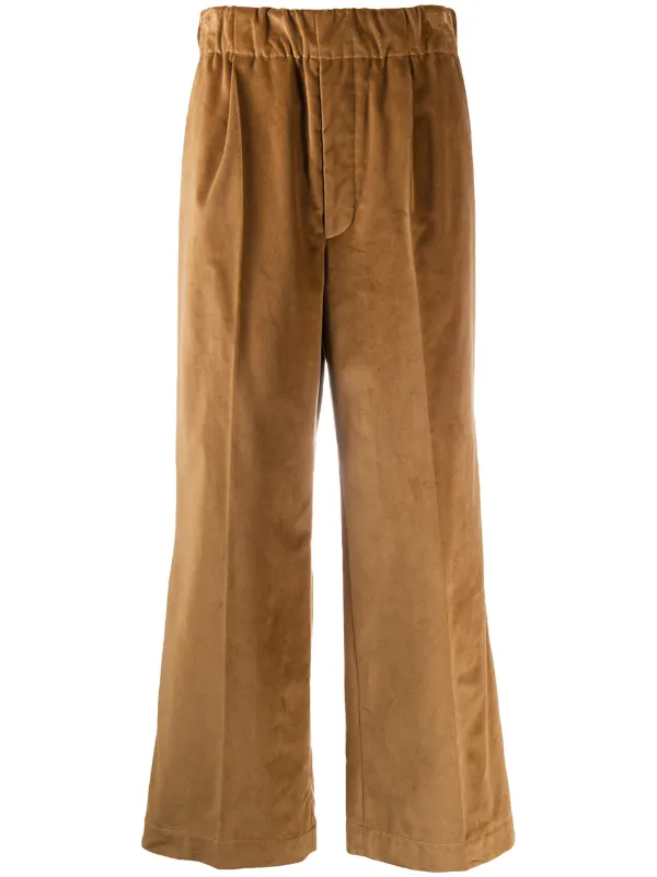 velvet flare trousers