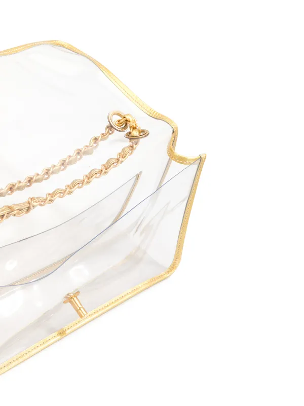 CHANEL Pre-Owned 2007 Clear Double Chain Shoulder Bag | Neutrals