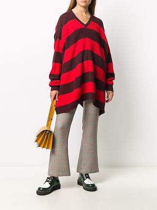 ribbed knit striped jumper展示图