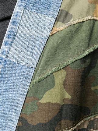 contrast lapel camouflage print jacket展示图