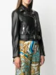 Moschino belted cropped biker jacket