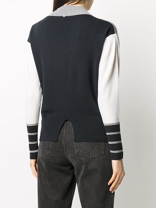 colour-block ribbed collar jumper展示图