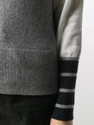 colour-block ribbed collar jumper展示图