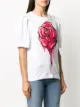 Boutique Moschino rose print puff sleeve T-shirt