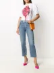 Image 2 of Boutique Moschino rose print puff sleeve T-shirt