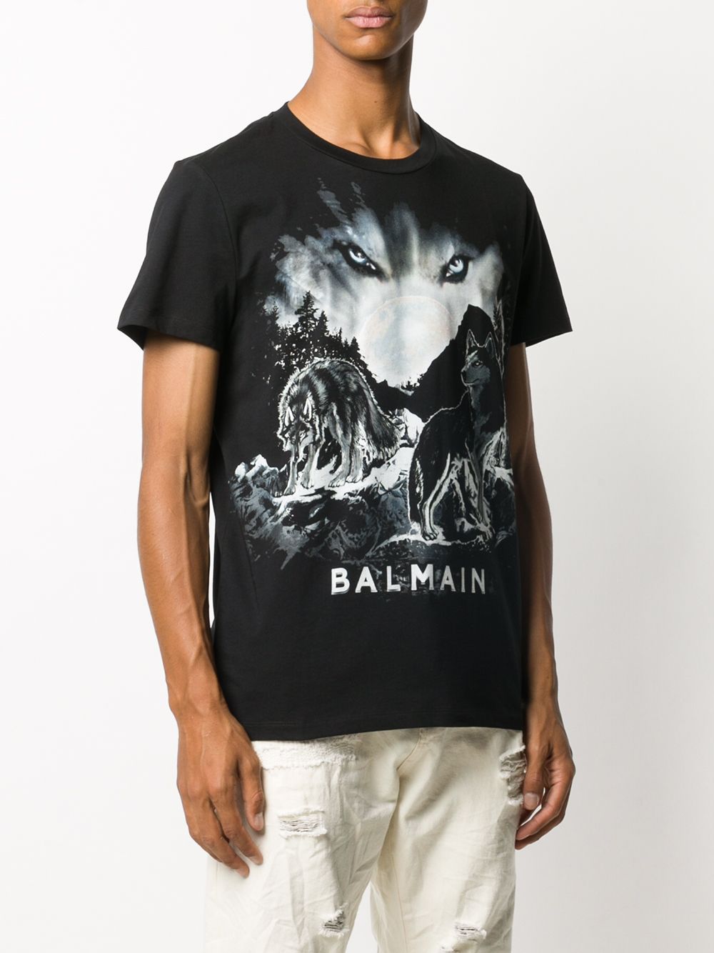 фото Balmain футболка с принтом wolf