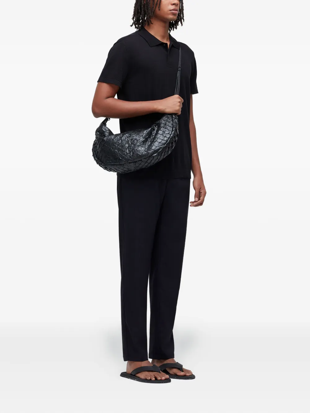 Osklen elastic-waist straight-leg trousers - Blauw