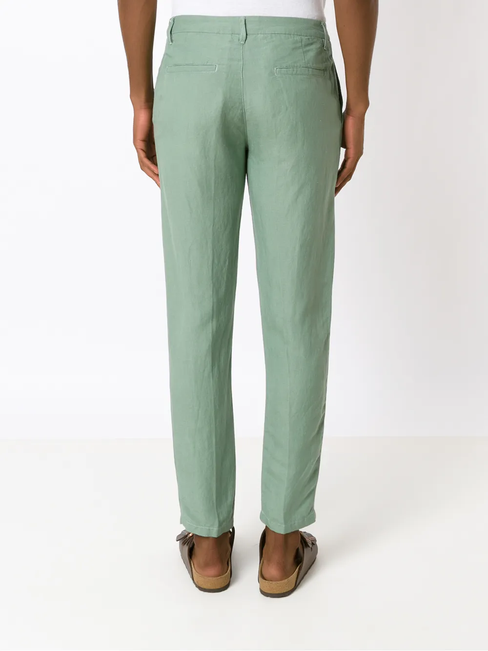 Osklen Fluid Linen Tailored Trousers In Green