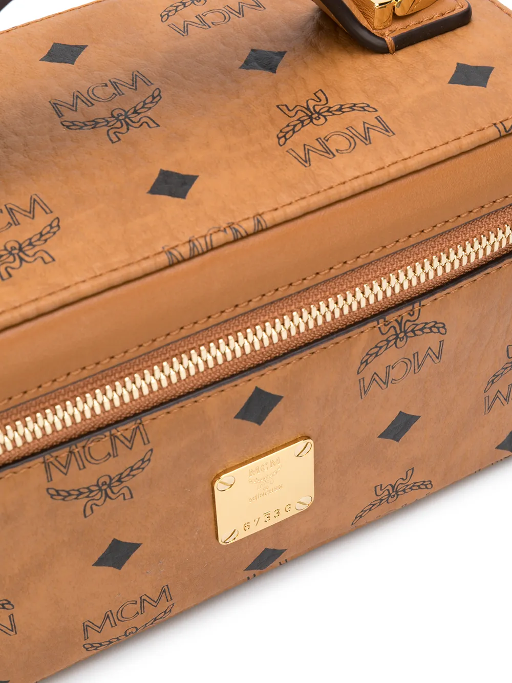 MCM Box tas met logoprint Bruin