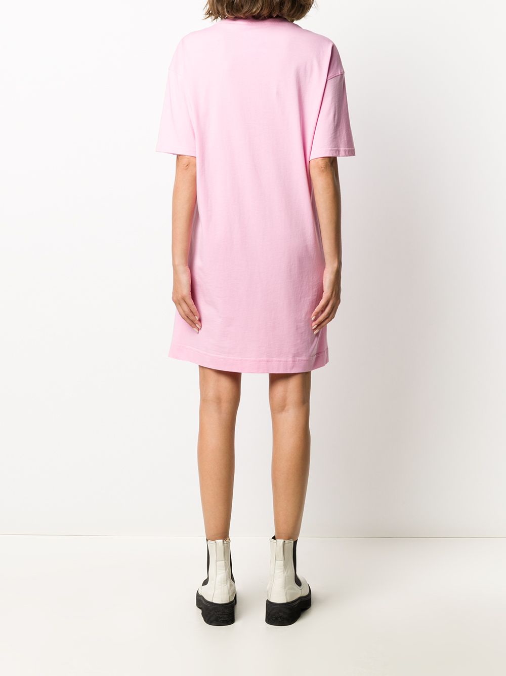 фото Moschino платье-футболка с аппликацией из тюля