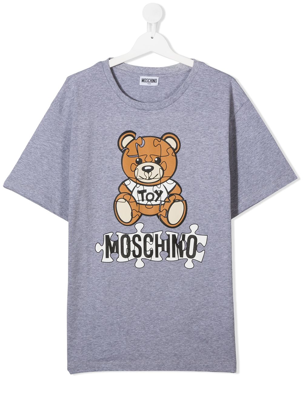 фото Moschino kids футболка teddy bear puzzle