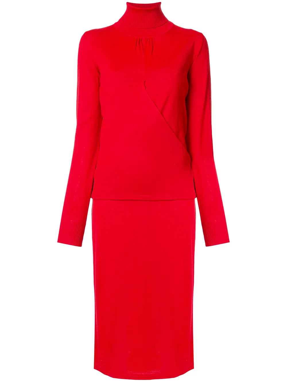 

MSGM vestido midi tejido - Rojo