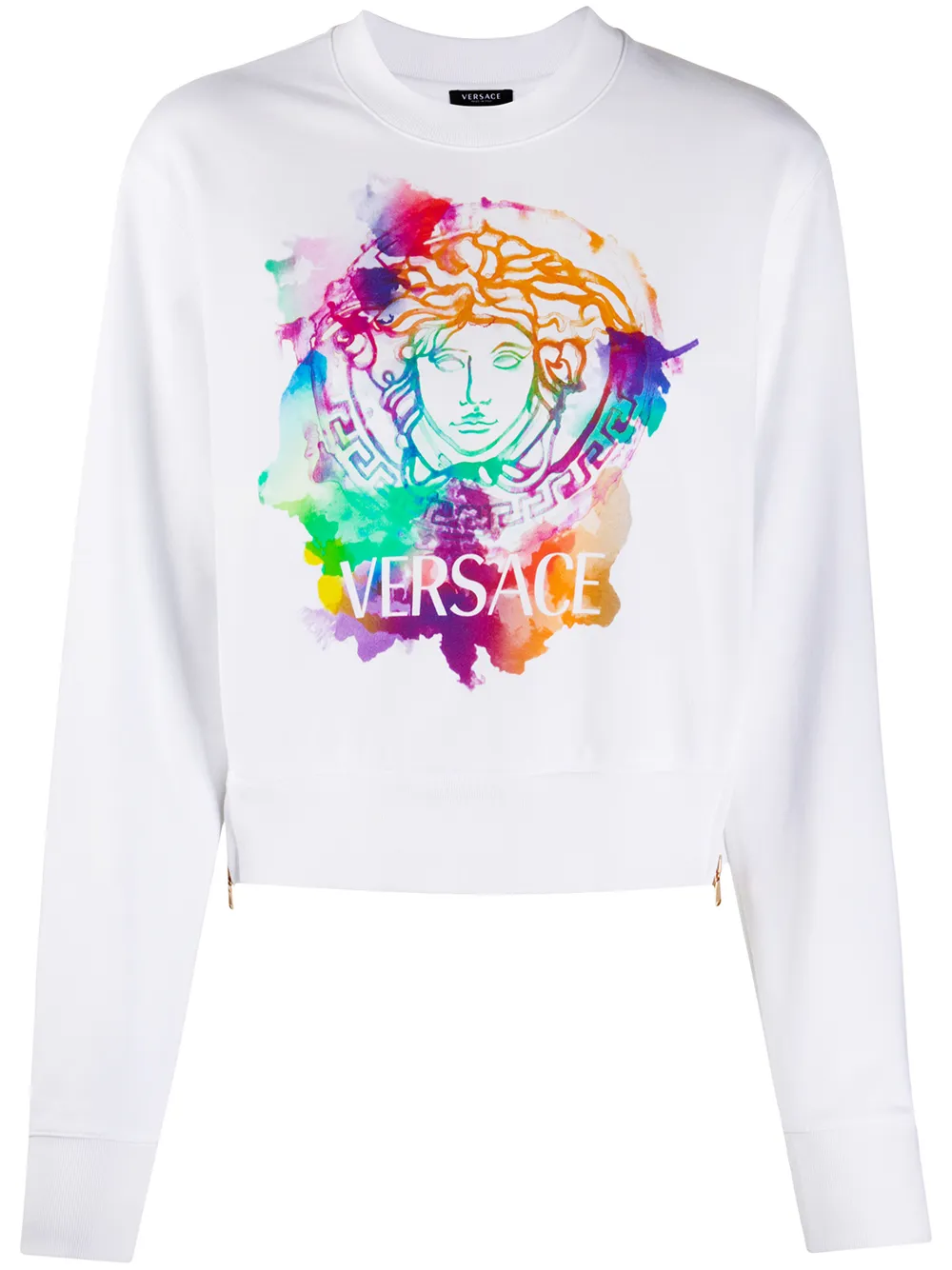 Versace 'Medusa' Sweatshirt Mit Batik-Print v7chv QYMi8 Versace 'Medusa' Sweatshirt Mit Batik-Print v7chv QYMi8