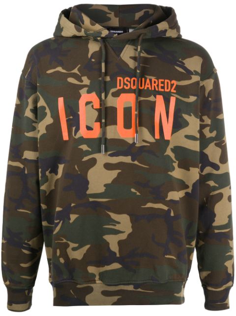 DSQUARED2 logo-print camouflage hoodie Men