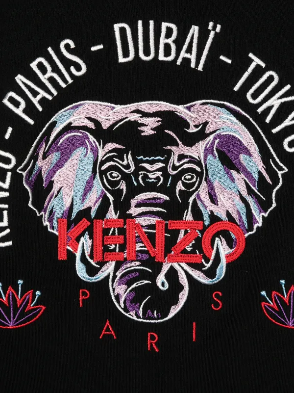 Kenzo Kids elephant embroidered hoodie 
