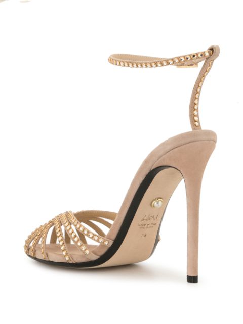 Shop Alevì Embellished Strap Sandals In Gold