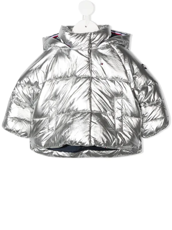 tommy hilfiger silver coat