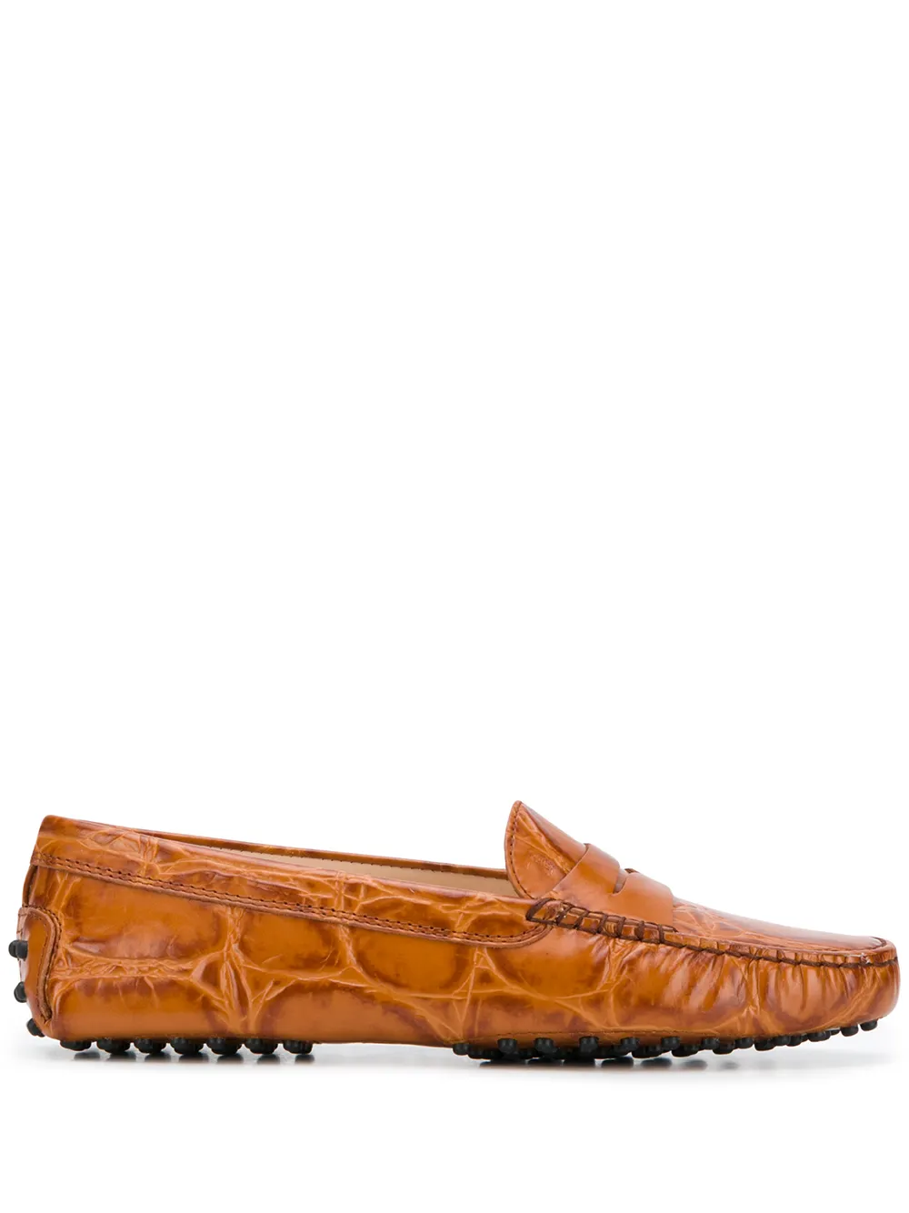Tod's лоферы с тиснением под кожу крокодила
