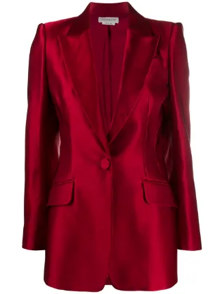 red satin blazer