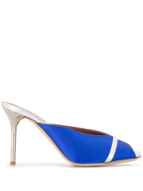 Malone Souliers Lucia 85mm Satin Mules In Blue