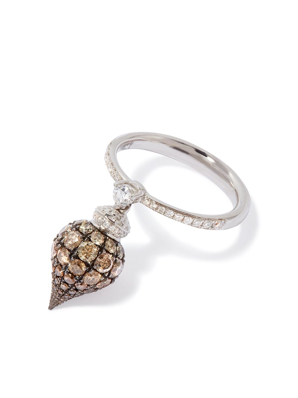 фото Annoushka кольцо touch wood из белого золота с бриллиантами